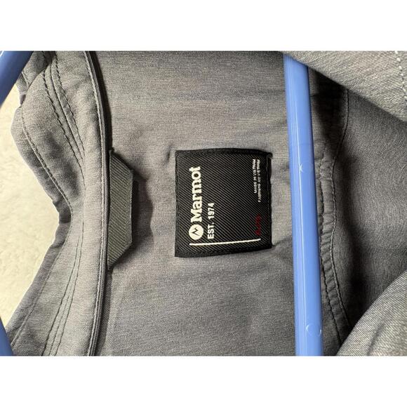 Marmot Short Sleeve Button Up Hiking Shirt Gray Mens XL Double Pocket - Picture 3 of 6